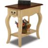 Leick Home 9018-IV French Cabriole Leg One Drawer Side Table with Shelf, Ivory