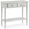 Leick Home Coastal Console Table, Solid Wood, 2 Storage Drawers, Bottom Display Shelf, Narrow Depth, Easy-Assembly, For Living Room/Hallway, Orchid White, 30.0 in. W x 11.0 in. D x 28.0 in. H, 2027-WT(Orchid White)