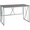 Leick Home Collapsible X Writing Computer Desk Space Saving for Bedroom, Home Office, Small Spaces, Fully Assembled in Weathered Wood/Satin Nickel, 70002-WWNK