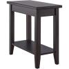 Leick Home Laurent End Table, Solid Wood, Bottom Display Shelf, Narrow, Easy-Assembly, for Living Room/Bedroom, Black, 24.0 in. L x 12.0 in. W x 24.0 in. H, 10505-BK(Black)