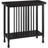 Leick Home Laurent End Table, Solid Wood, Bottom Display Shelf, Narrow, Easy-Assembly, for Living Room/Bedroom, Black, 24.0 in. L x 12.0 in. W x 24.0 in. H, 10505-BK(Black Wash)