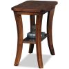 Leick Home Laurent End Table, Solid Wood, Bottom Display Shelf, Narrow, Easy-Assembly, for Living Room/Bedroom, Black, 24.0 in. L x 12.0 in. W x 24.0 in. H, 10505-BK(Chocolate Oak)