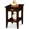 Leick Home Laurent End Table, Solid Wood, Bottom Display Shelf, Narrow, Easy-Assembly, for Living Room/Bedroom, Black, 24.0 in. L x 12.0 in. W x 24.0 in. H, 10505-BK(Chocolate Cherry)