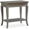 Leick Home Laurent End Table, Solid Wood, Bottom Display Shelf, Narrow, Easy-Assembly, for Living Room/Bedroom, Black, 24.0 in. L x 12.0 in. W x 24.0 in. H, 10505-BK(Gray / Antique Pewter)