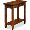 Leick Home Laurent End Table, Solid Wood, Bottom Display Shelf, Narrow, Easy-Assembly, for Living Room/Bedroom, Black, 24.0 in. L x 12.0 in. W x 24.0 in. H, 10505-BK(Rustic Oak)