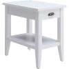 Leick Home Laurent End Table, Solid Wood, Bottom Display Shelf, Narrow, Easy-Assembly, for Living Room/Bedroom, Black, 24.0 in. L x 12.0 in. W x 24.0 in. H, 10505-BK(White)