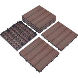Design House Straight Edge Trim for Square Deck Tiles, Covers 6 Square Feet, Ebony, 4-Pack(Brown)