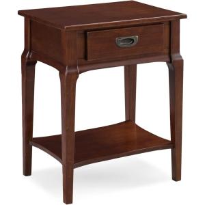 Leick Home 22022 Stratus One Drawer Nightstand with Shelf, Heartwood Cherry