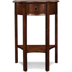 Leick Home 24032 Beckett One Drawer Hall Stand with Shelf for Living Room, Hallway, Entryway, Anthracite/Pewter(Pecan)