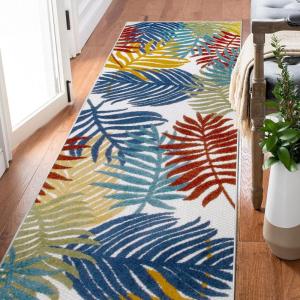 Leick Home 595165 Talipot Runner Palm Indoor Outdoor Area Rug Runner 2’x8′