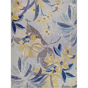 Leick Home 595280 Song Floral Indoor Outdoor Area Rug Rectangle 6’7″x9’6″