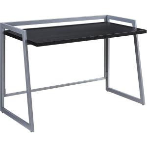 Leick Home 70004-CCGM Mixed Metal and Wood Desk, Concrete/Gunmetal(Black/Nickel)
