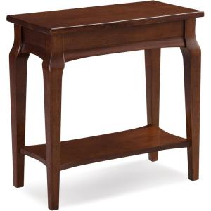 Leick Home Laurent End Table, Solid Wood, Bottom Display Shelf, Narrow, Easy-Assembly, for Living Room/Bedroom, Black, 24.0 in. L x 12.0 in. W x 24.0 in. H, 10505-BK(Heartwood Cherry)
