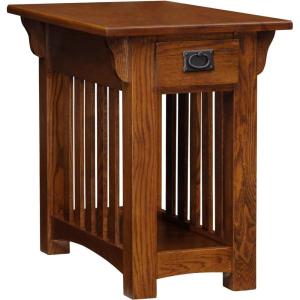 Leick Home Laurent End Table, Solid Wood, Bottom Display Shelf, Narrow, Easy-Assembly, for Living Room/Bedroom, Black, 24.0 in. L x 12.0 in. W x 24.0 in. H, 10505-BK(Medium Oak / Blackened)