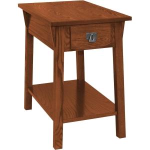 Leick Home Laurent End Table, Solid Wood, Bottom Display Shelf, Narrow, Easy-Assembly, for Living Room/Bedroom, Black, 24.0 in. L x 12.0 in. W x 24.0 in. H, 10505-BK(Russet / Blackened)