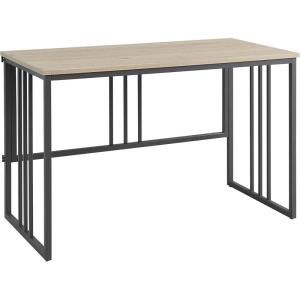 Leick Home Mission Office Desk, Metal Frame with Wood Laminate Top, Collapsible for Easy Storage, for Home Office, Apartments, and Dorm Rooms, White Oak and Gunmetal, 70001-WOGM