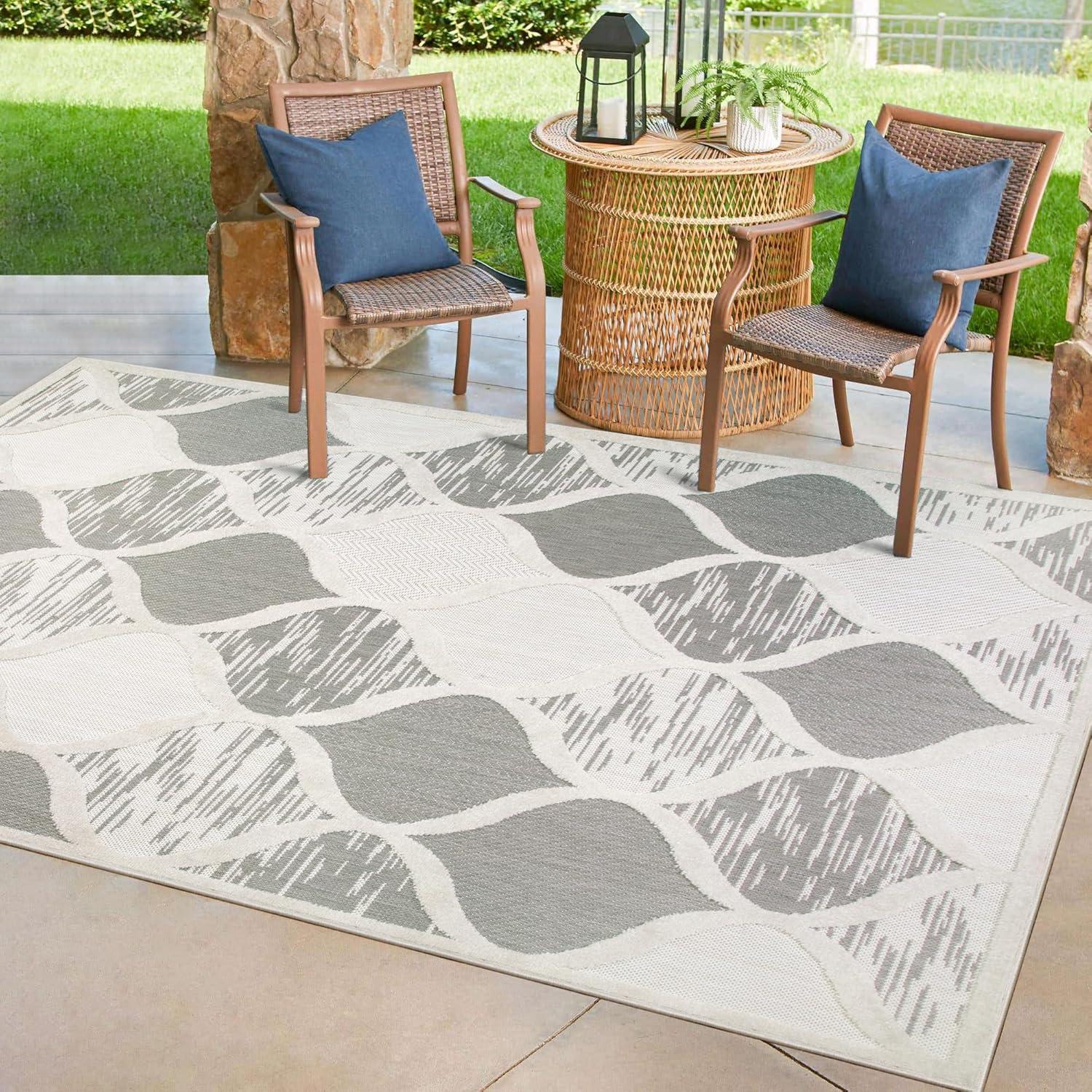 image:imageDesign House Leick Home 596577 Laurus Quatrefoil Indoor Outdoor Area Rug Rectangle 53x7