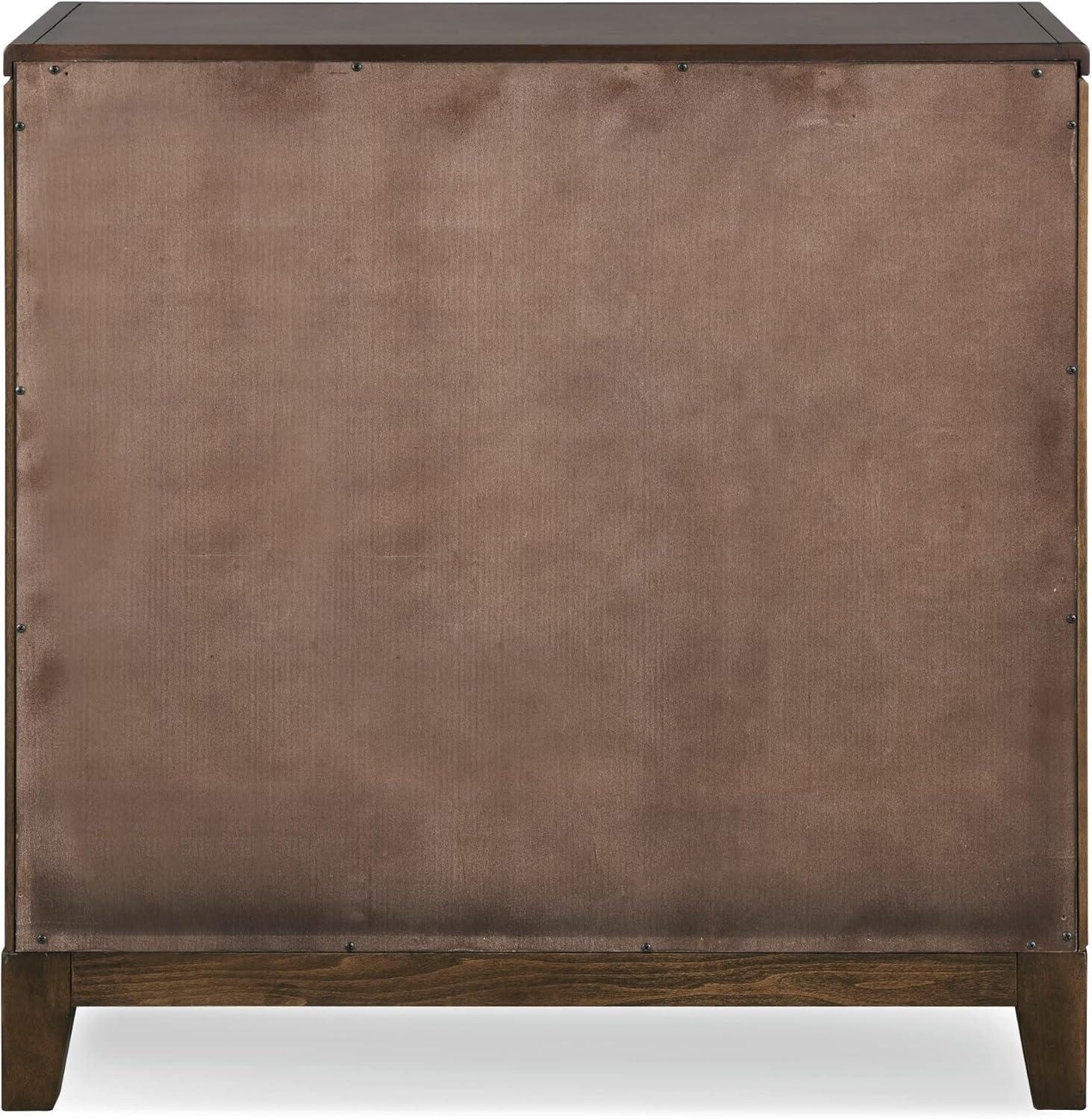 image:imageLeick Home 10083WA Mirrored Diamond Filigree HallstandEntryway Table with Adjustable Shelf WalnutWalnut