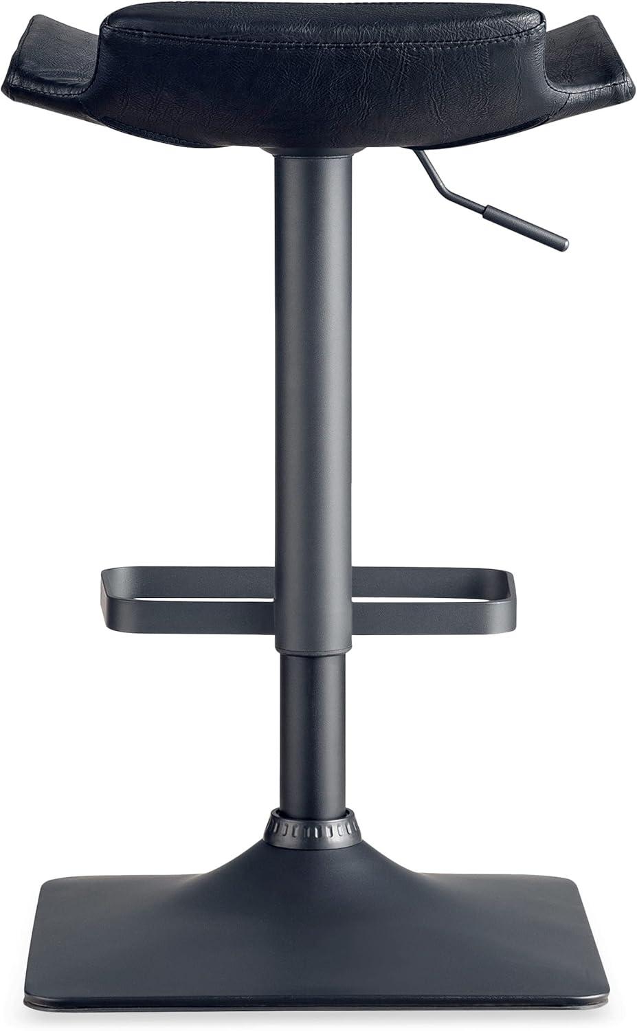image:imageLeick Home 10138BL Adjustable Height Swivel Stool with Matte Black Base Set of 2 Black