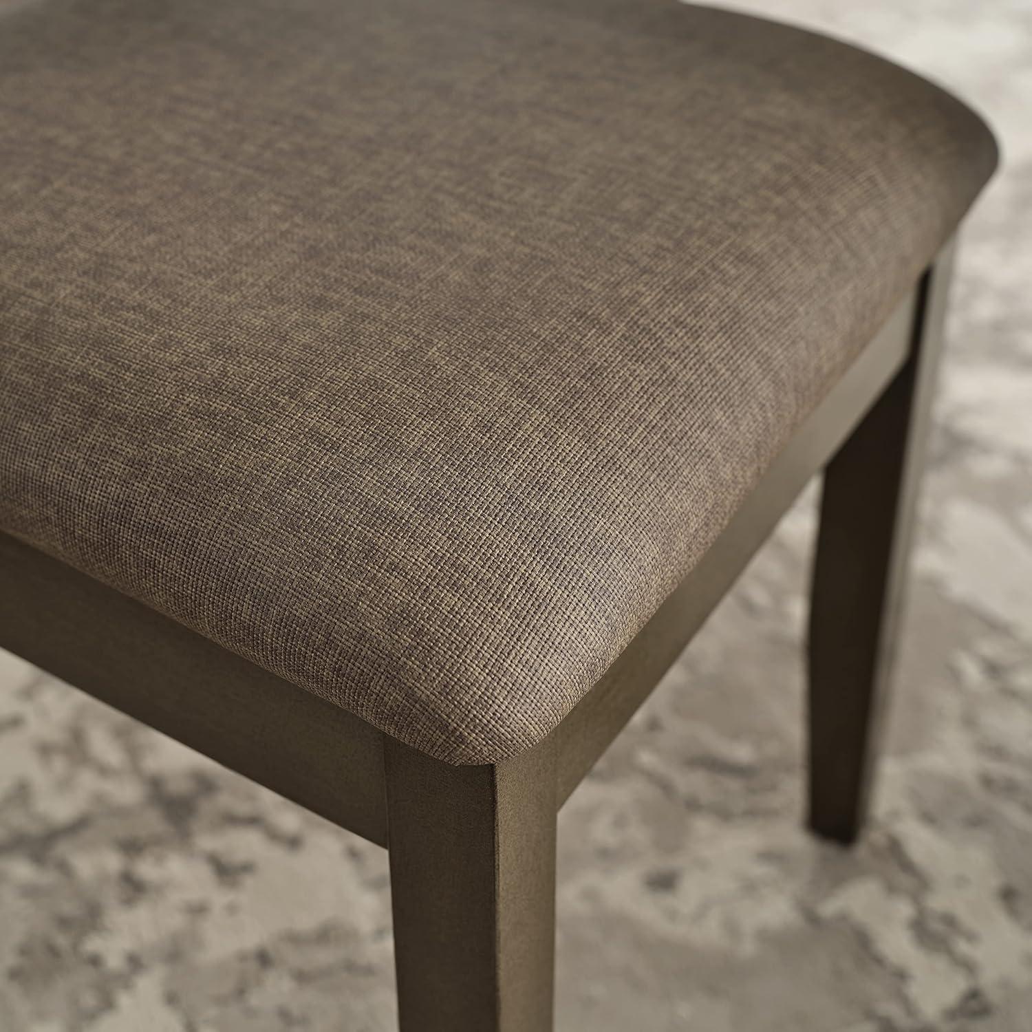 image:imageLeick Home 10184GSMH Wood Double Cross Back Dining Chair Set of 2 Graystone with Moss Heather Seat