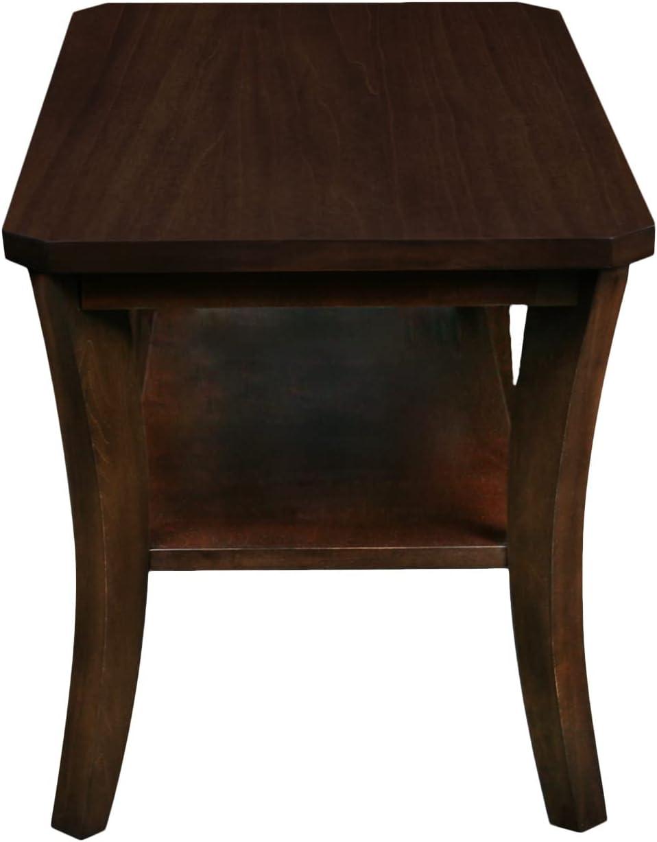 image:imageLeick Home 10303 Boa CondoApartment Coffee Table with Shelf Chocolate Oak