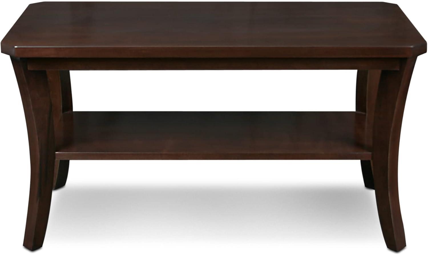 image:imageLeick Home 10303 Boa CondoApartment Coffee Table with Shelf Chocolate Oak