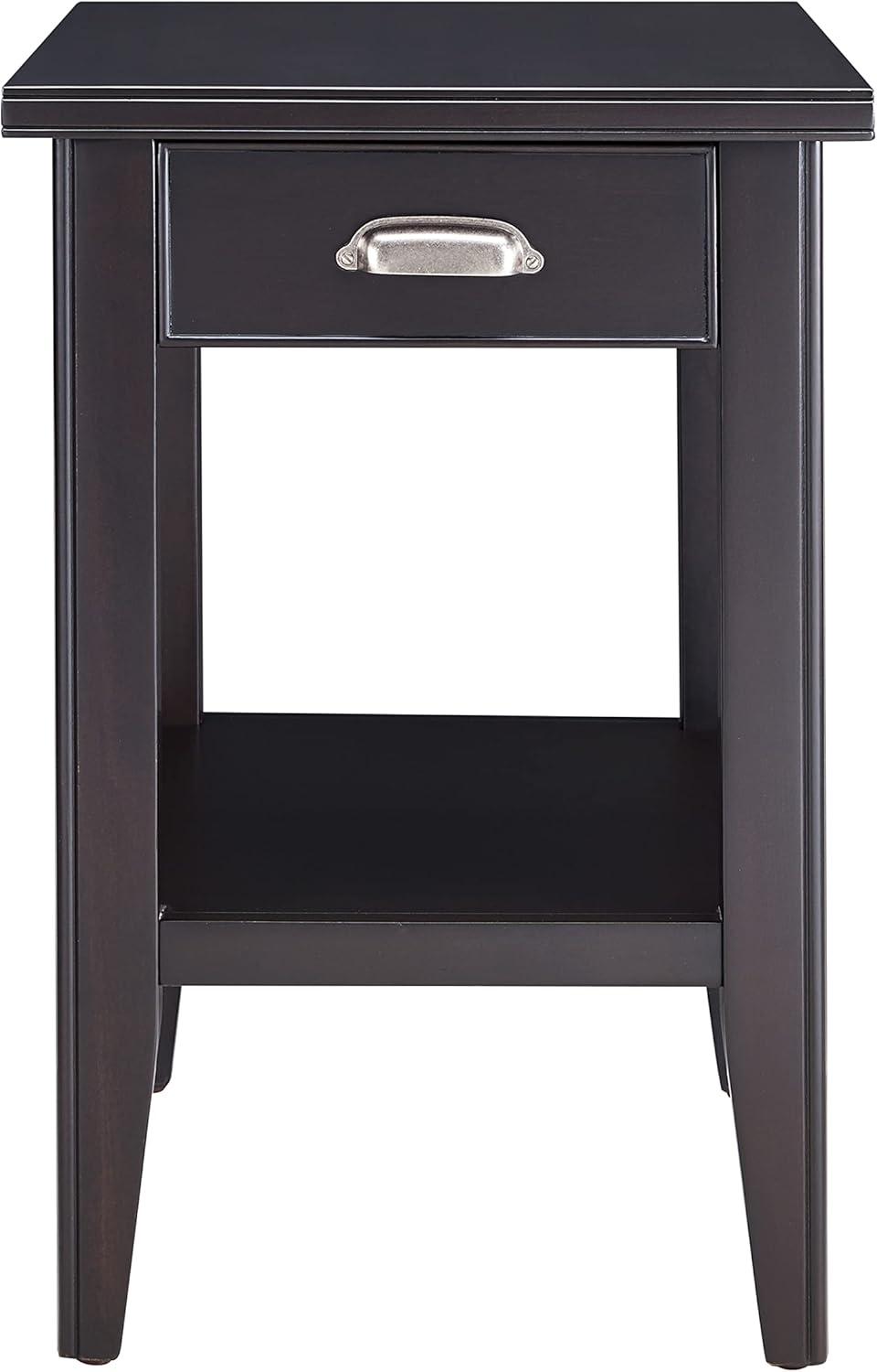 image:imageLeick Home 10506BK Laurent Chairside Table with Drawer and Display Shelf BlackBlack