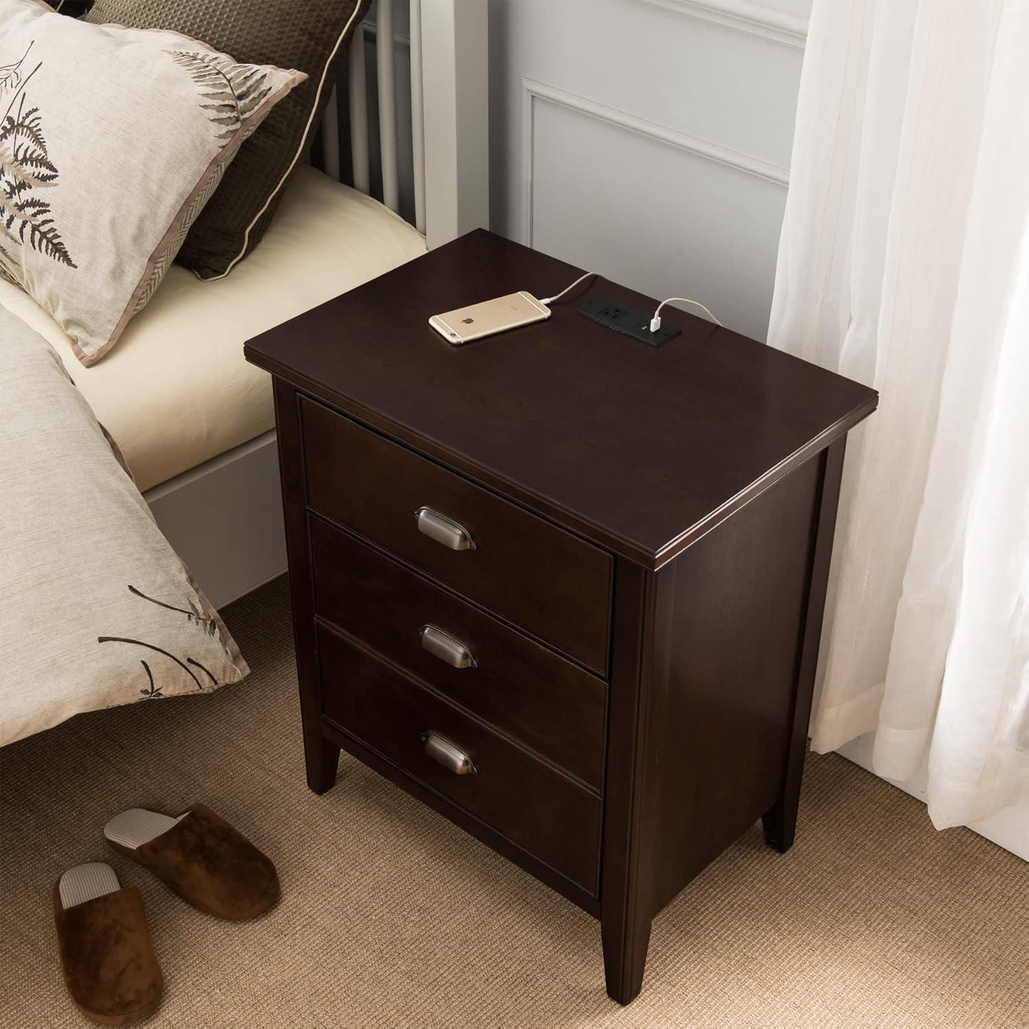 image:imageLeick Home 10506BK Laurent Chairside Table with Drawer and Display Shelf BlackChocolate Cherry