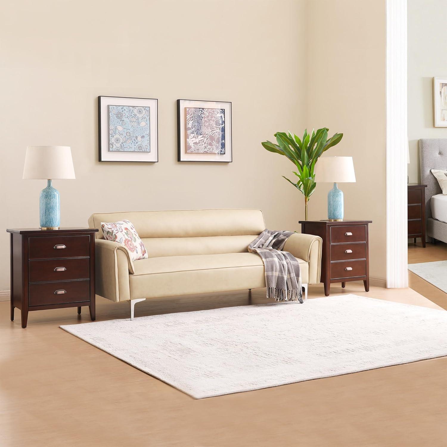 image:imageLeick Home 10506BK Laurent Chairside Table with Drawer and Display Shelf BlackChocolate Cherry