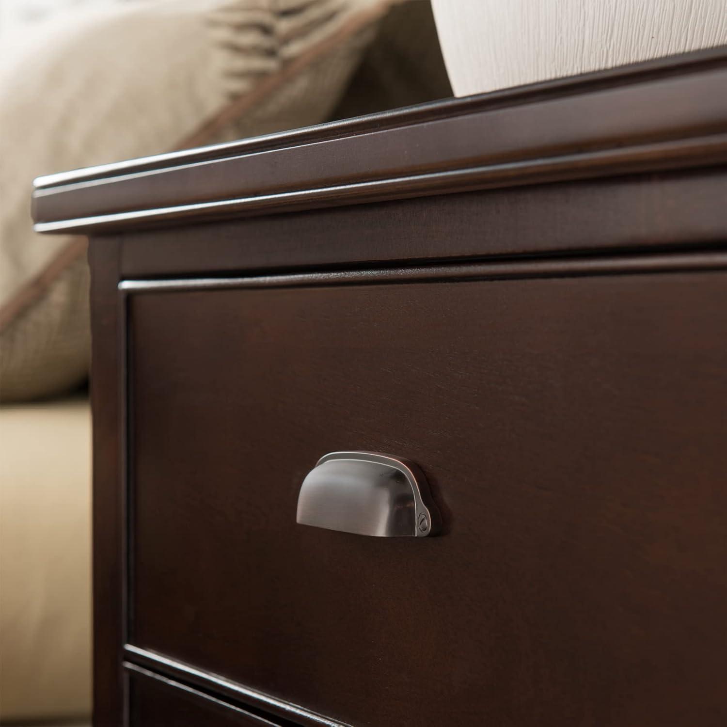 image:imageLeick Home 10506BK Laurent Chairside Table with Drawer and Display Shelf BlackChocolate Cherry
