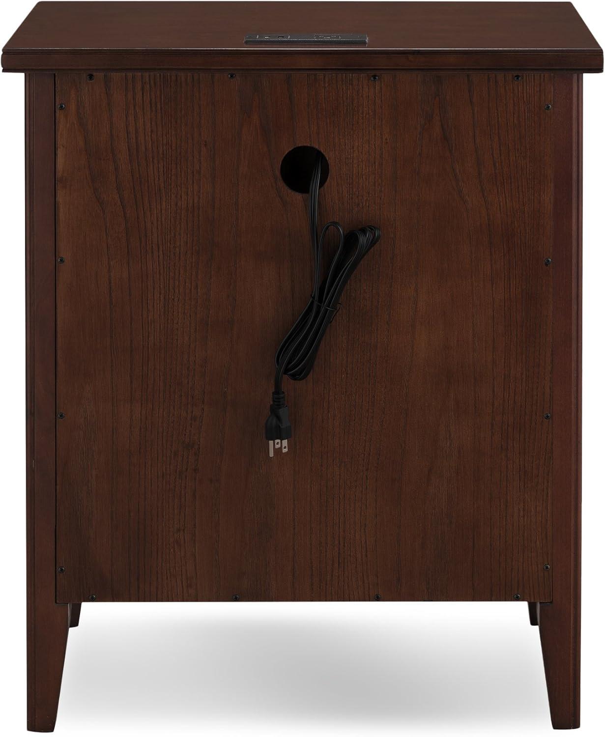 image:imageLeick Home 10506BK Laurent Chairside Table with Drawer and Display Shelf BlackChocolate Cherry