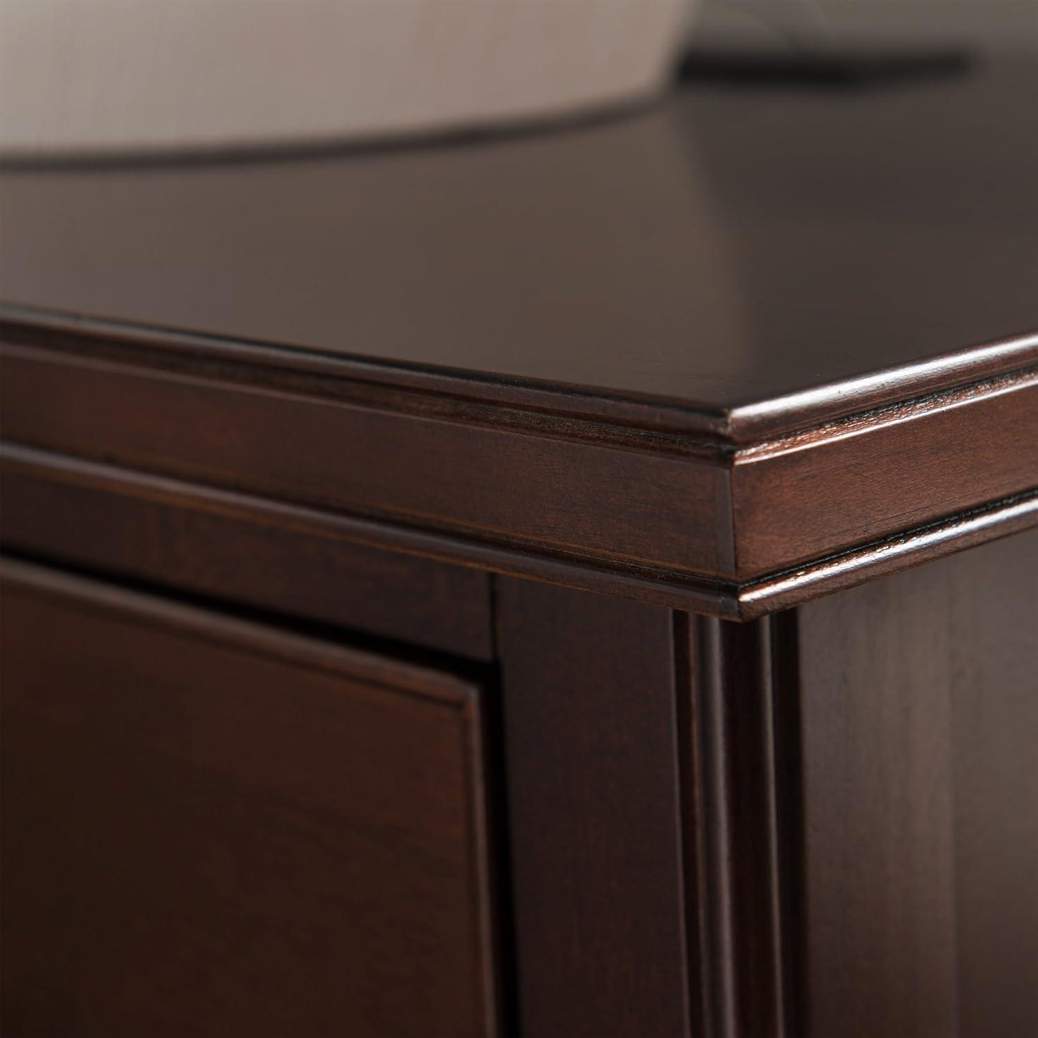 image:imageLeick Home 10506BK Laurent Chairside Table with Drawer and Display Shelf BlackChocolate Cherry