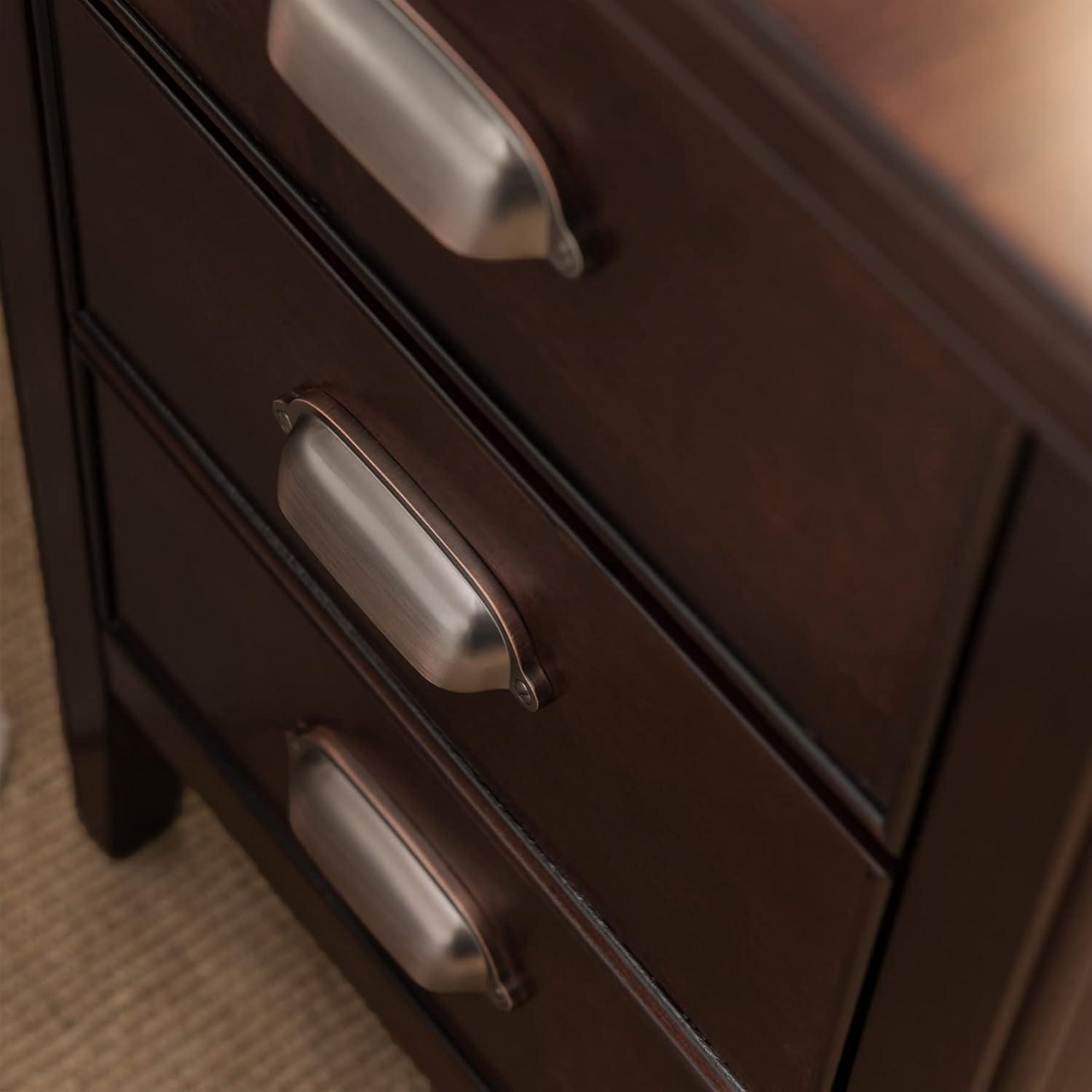 image:imageLeick Home 10508 Laurent Cabinet End Table with Top Drawer Door and 2plug ACUSB Outlet Chocolate Cherry