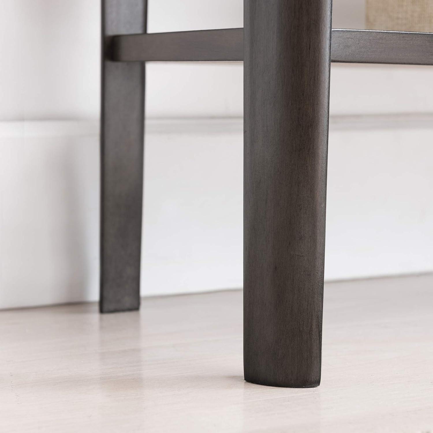 image:imageLeick Home 11132GR Obsidian Black Glass Top Hall Console with Shelf GrayGrey