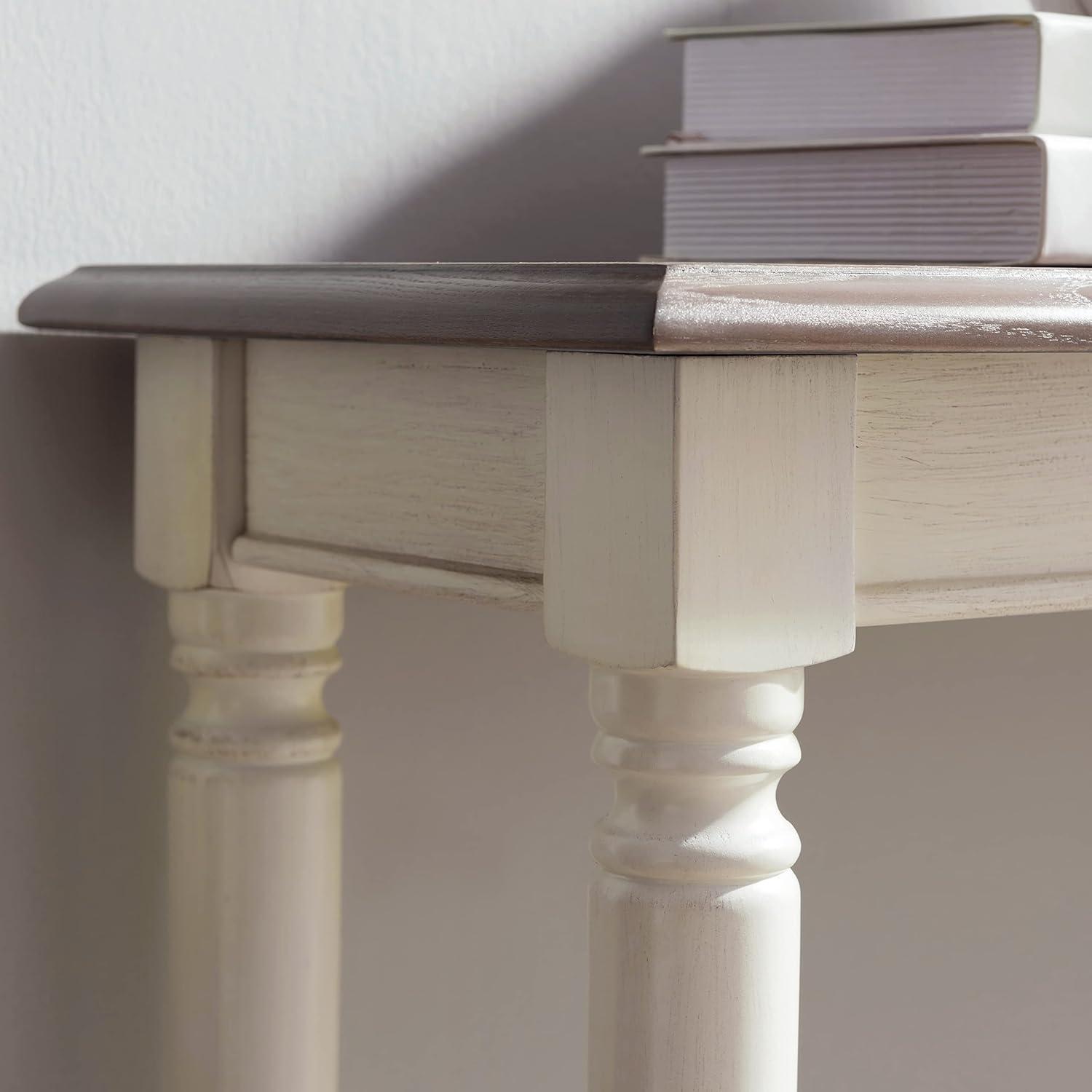 image:imageLeick Home 11732 Toscana Hall Console Table Dry Brushed Ecru and Soft Gray Glazed Otter