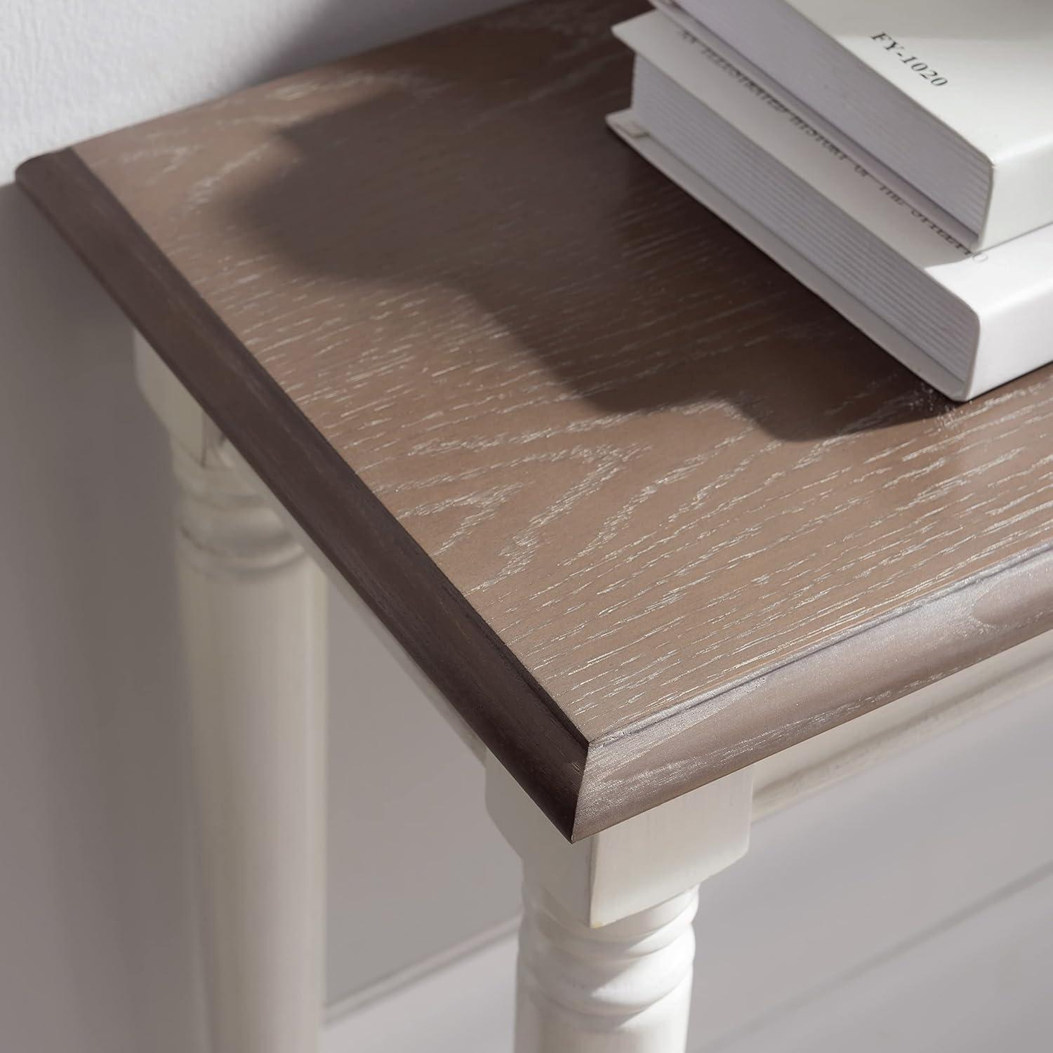 image:imageLeick Home 11732 Toscana Hall Console Table Dry Brushed Ecru and Soft Gray Glazed Otter