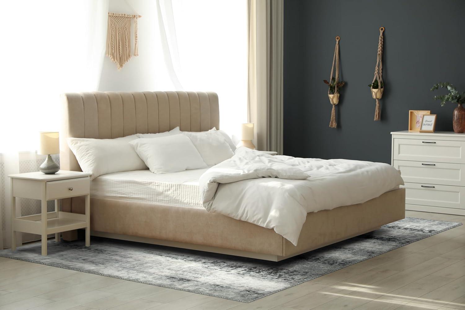 image:imageLeick Home 594614 Zielle Soft Shag Painterly Modern Rug Gray Living Room Bedroom Area Rug Rectangle 710 x 10