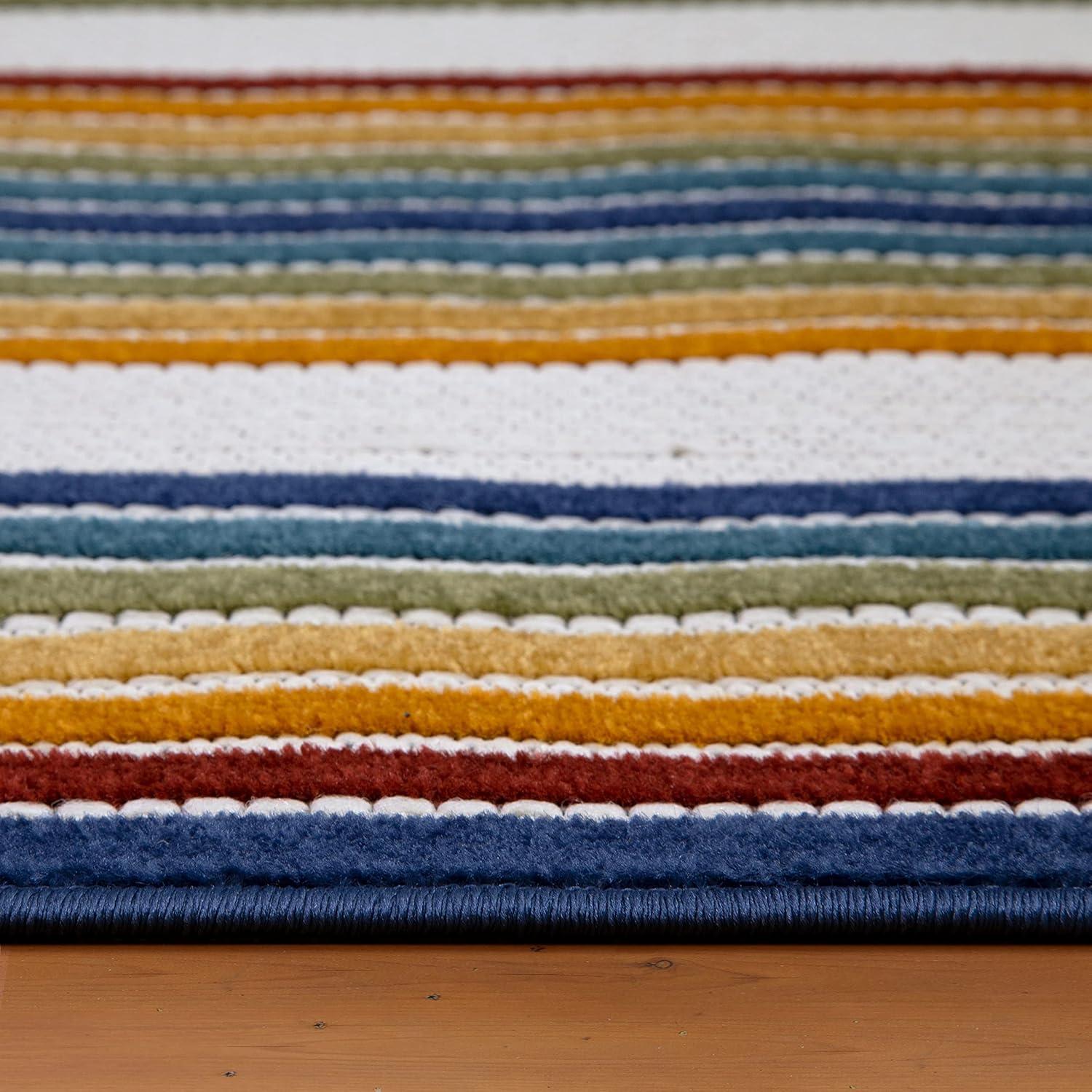 image:imageLeick Home 595025 Blithe Colorful Line Indoor Outdoor Area Rug Rectangle 4x6