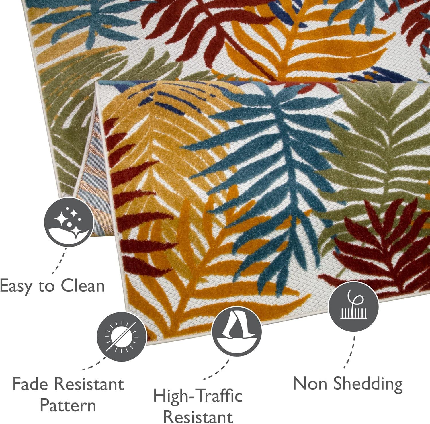 image:imageLeick Home 595199 Talipot Palm Indoor Outdoor Area Rug Rectangle 53x7