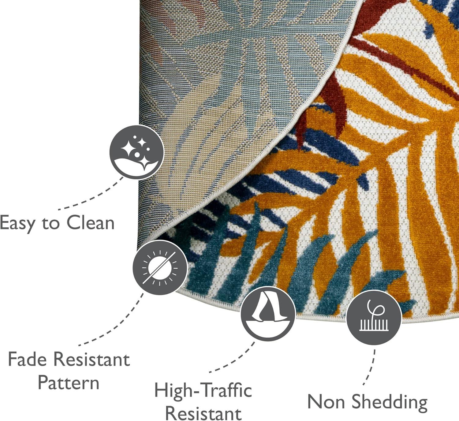 image:imageLeick Home 595207 Talipot Palm Indoor Outdoor Area Rug Round 53