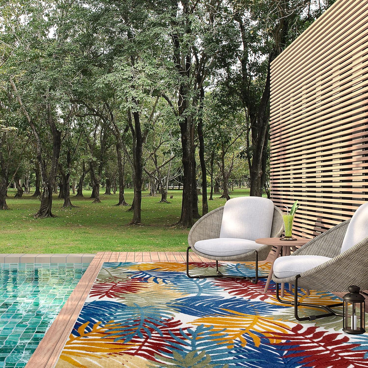 image:imageLeick Home 595223 Talipot Palm Indoor Outdoor Area Rug Rectangle 710x10