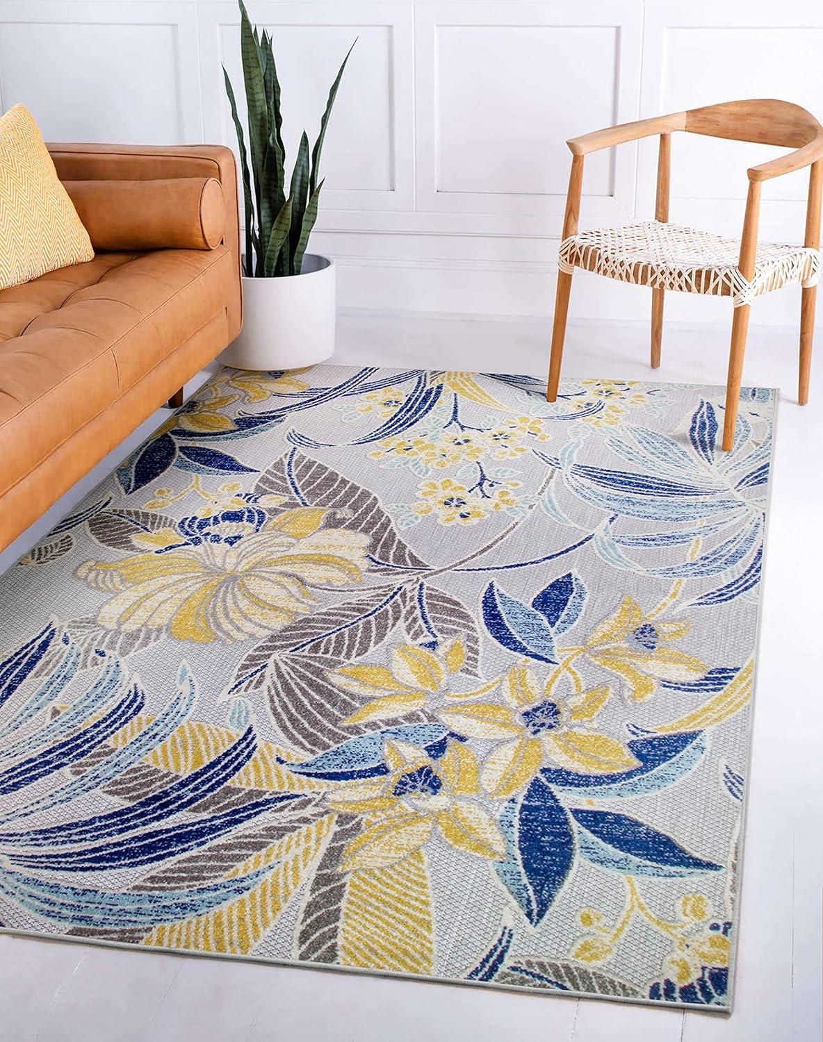 image:imageLeick Home 595249 Song Floral Indoor Outdoor Area Rug Rectangle 3x5