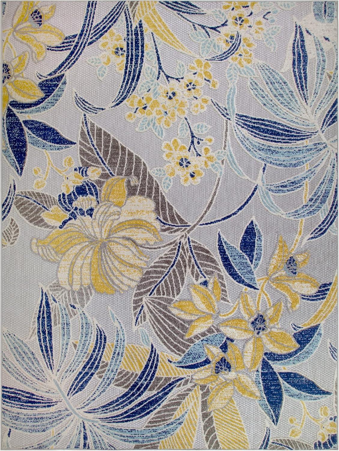image:imageLeick Home 595264 Song Floral Indoor Outdoor Area Rug Rectangle 53x7