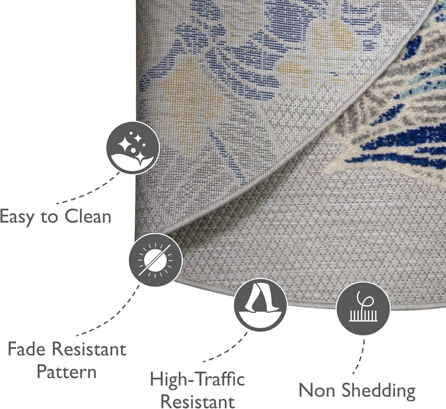 image:imageLeick Home 595272 Song Floral Indoor Outdoor Area Rug Round 53