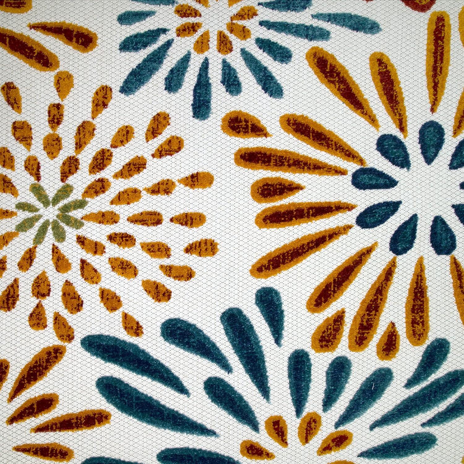 image:imageLeick Home 595397 Beam Flower Indoor Outdoor Area Rug Rectangle 4x6