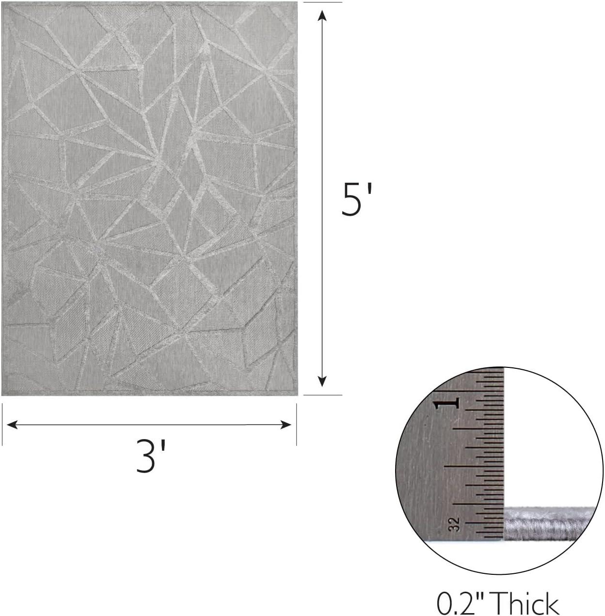 image:imageLeick Home 595595 Vennor Geometric Indoor Outdoor Area Rug Rectangle 3x5