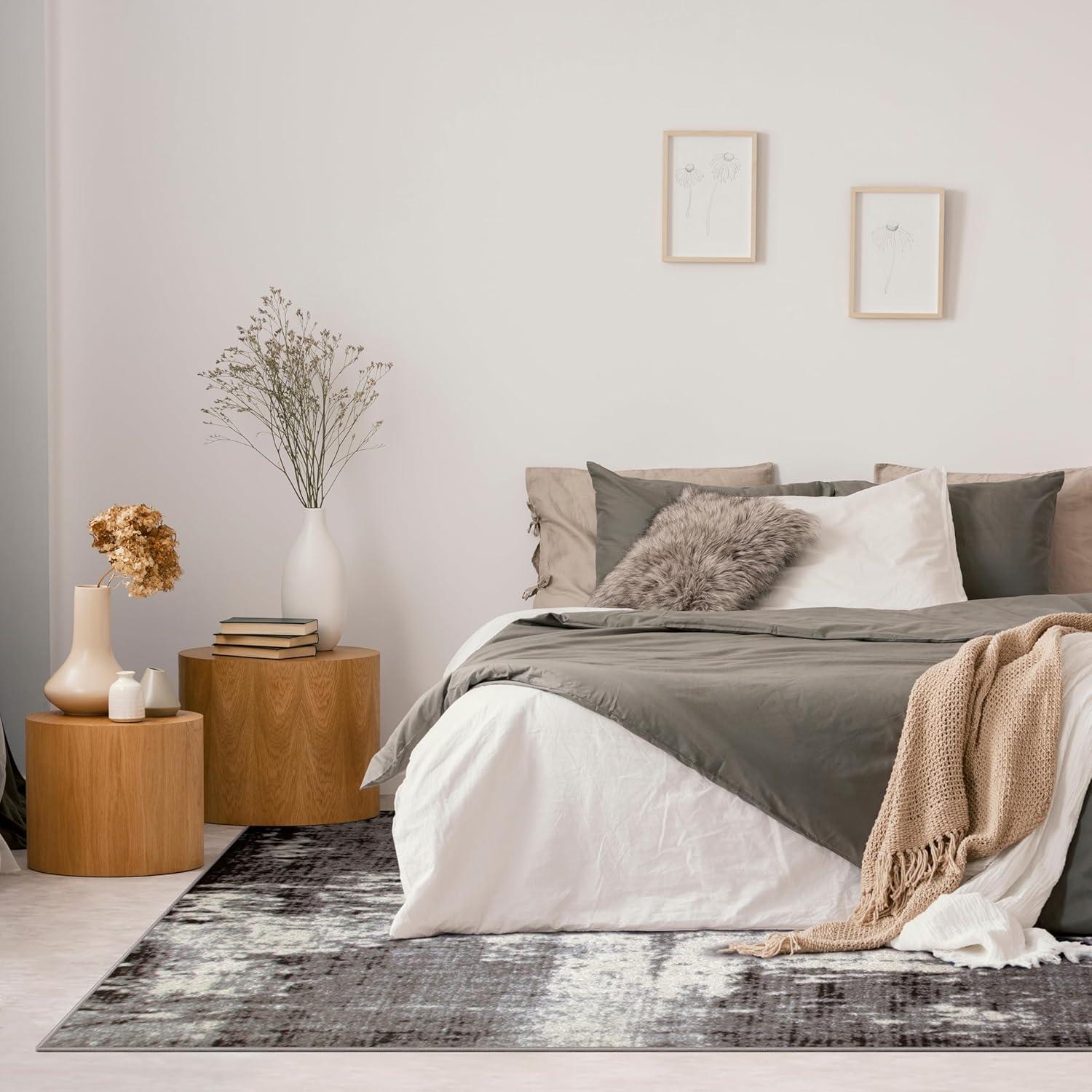 image:imageLeick Home 596403 Allerick Vintage Monochromatic Abstract Gray Living Room Bedroom Dining Room Area Rug Rectangle 710 x 10
