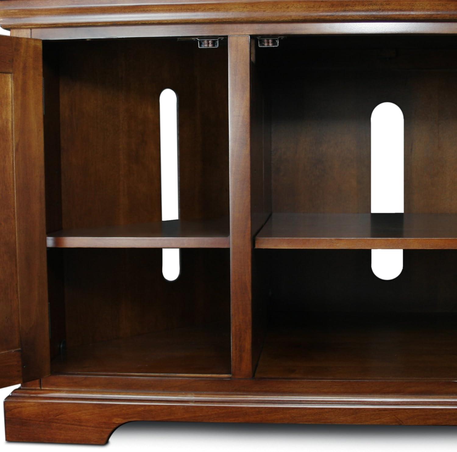 image:imageLeick Home 87385 Westwood Three Door Corner TV Stand For 50 TVs Brown Cherry