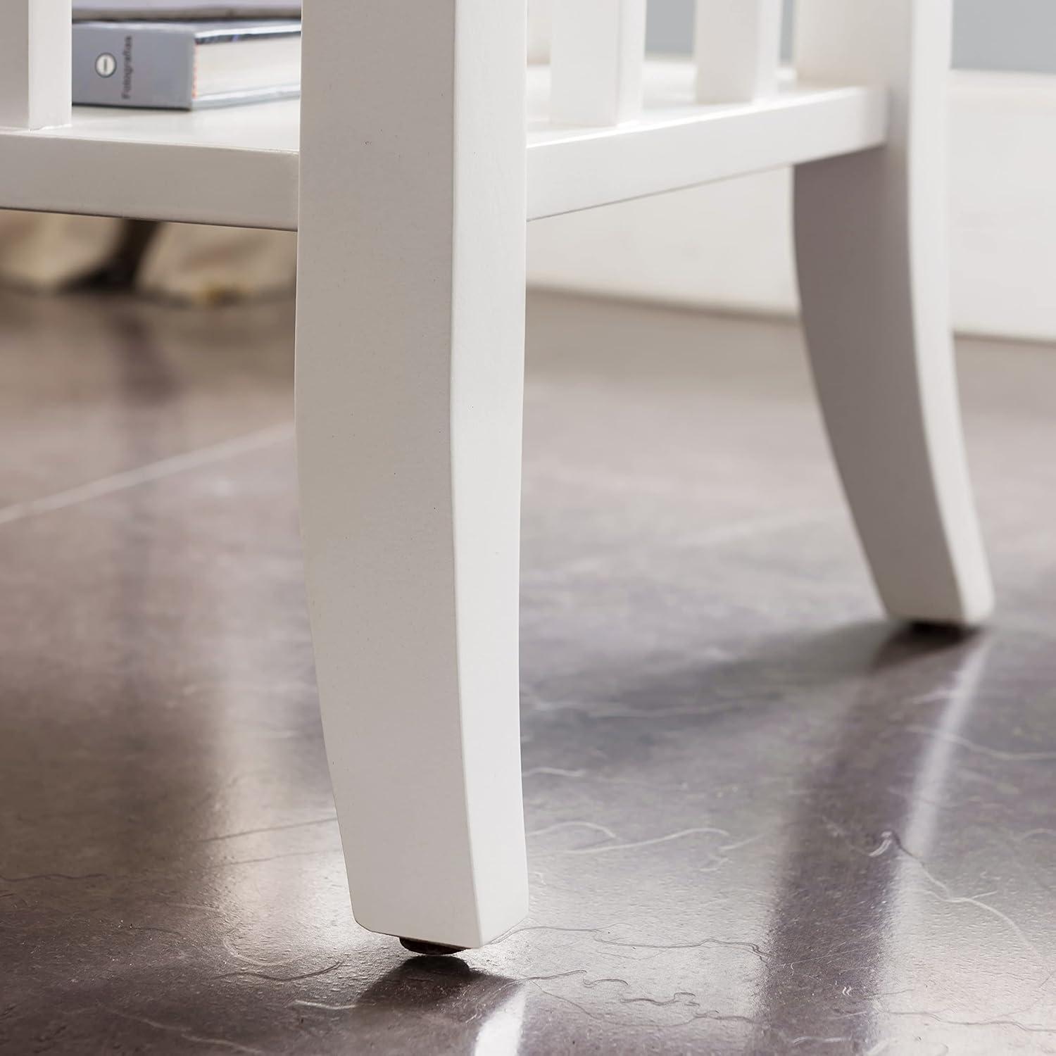 image:imageLeick Home 9070WT Assembled Basket Shelf One Drawer Nightstand Side Table with Top ACUSB Outlet White