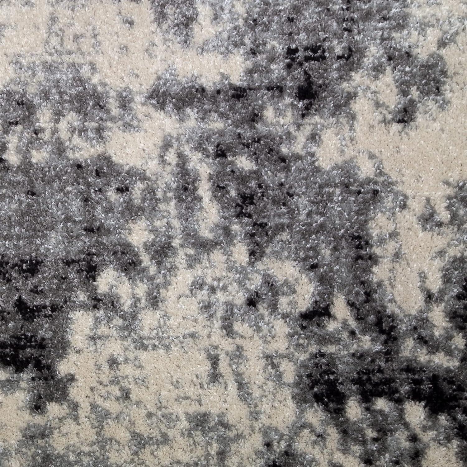 image:imageLeick Home Allerick Area Rug in Vintage Faded Abstract Gray with Rug Pad for Living Room Bedroom Office Rectangle 53 x 77